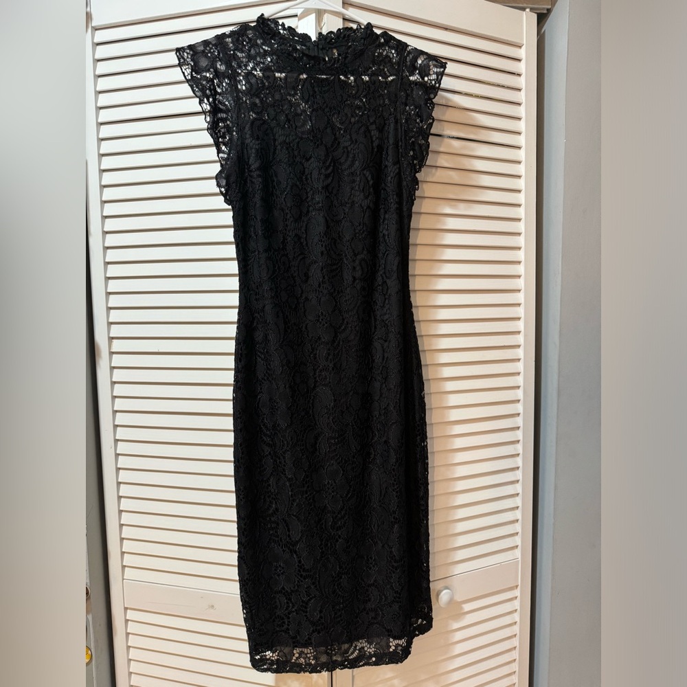 EnFocus Studio Dress Lace Black Zip Up Size 6